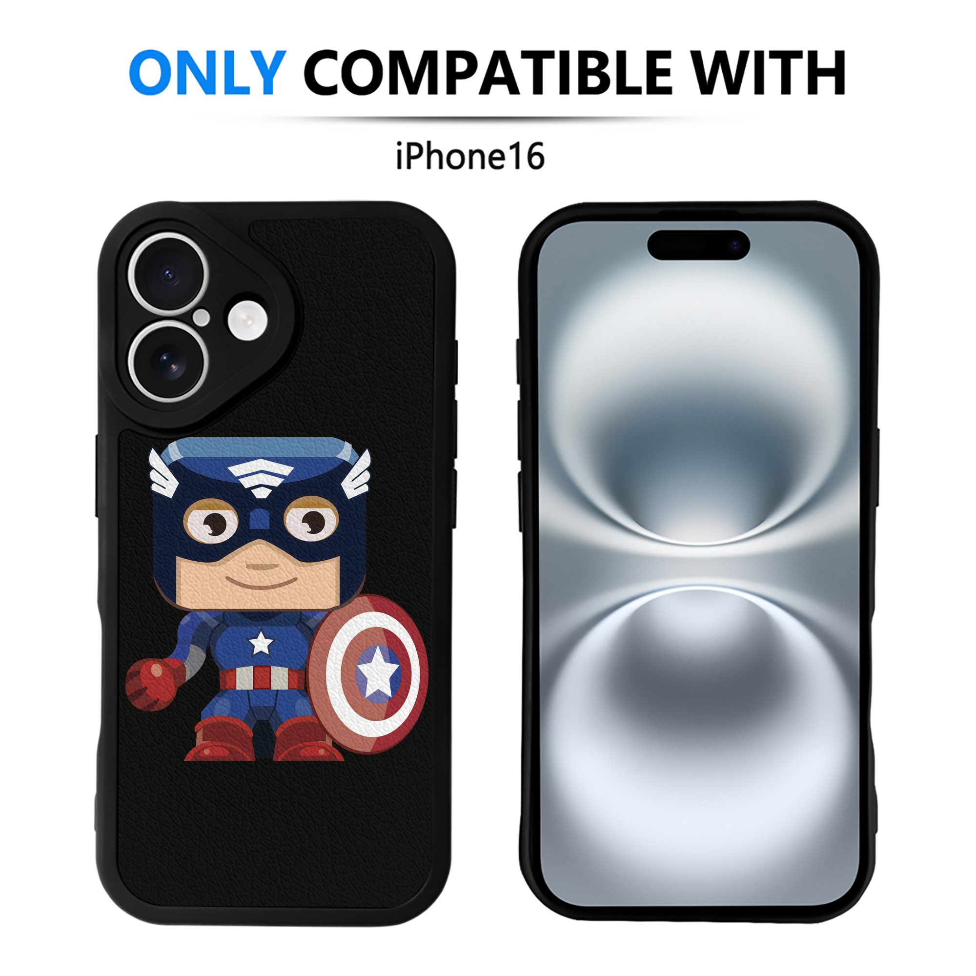 （画像用） アベンジャーズ The Avengers 【iPhone 16シリーズ対応】シリコンスマホケース（レザー調） 材質：シリコン